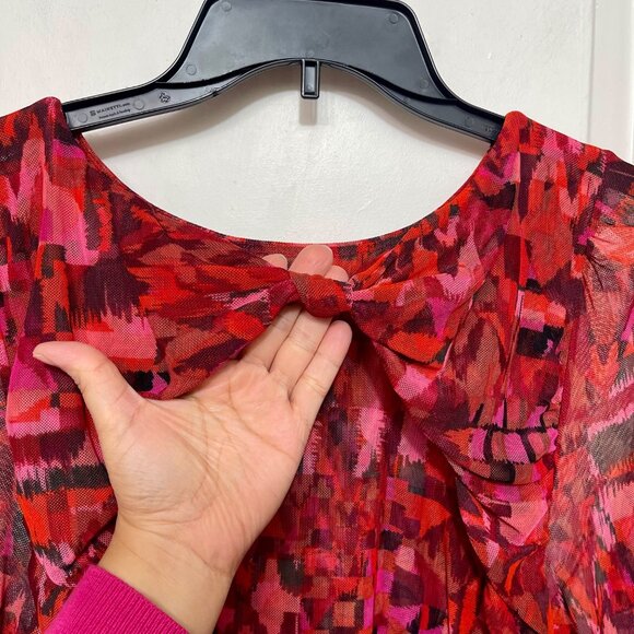 New MISA Cutout Long Sleeve Midi Dress in Red Size L - Picture 12 of 15